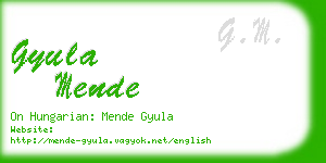 gyula mende business card